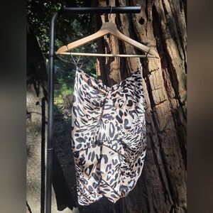 Alexandre Vauthier Silk Leopard Print Pencil Skirt